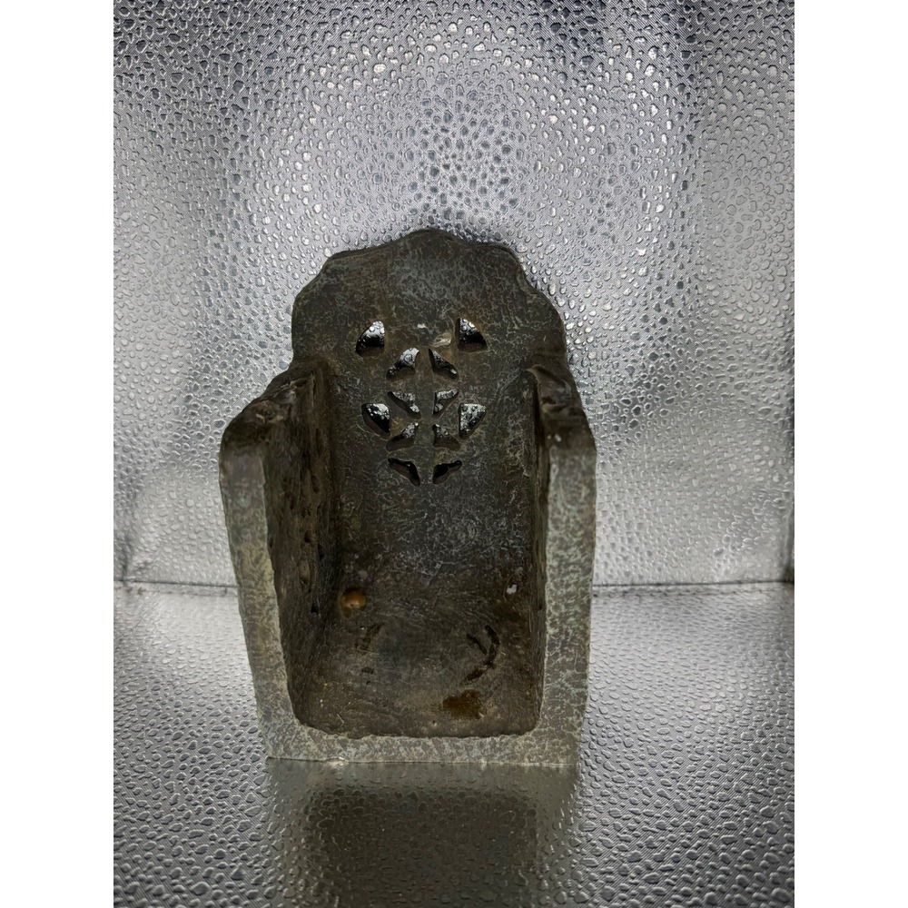 Youngs Religious Celtic Cross Stone Look Candle Holder 2 Samuel 22:2 Gray